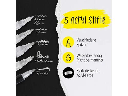 Acrylmarker Online lettering 5 breedtes zilver