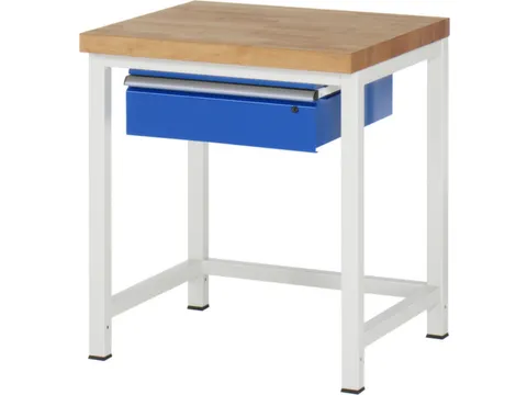 werkbank 745x650x800-1000mm beukblad draagverm. 1250kg 1lade RAL7035