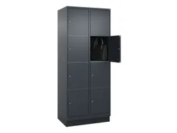 lockerkast,HxBxD 1950x800x500mm,2x4vakken,vak B 400mm,cil.-slot,sokkel