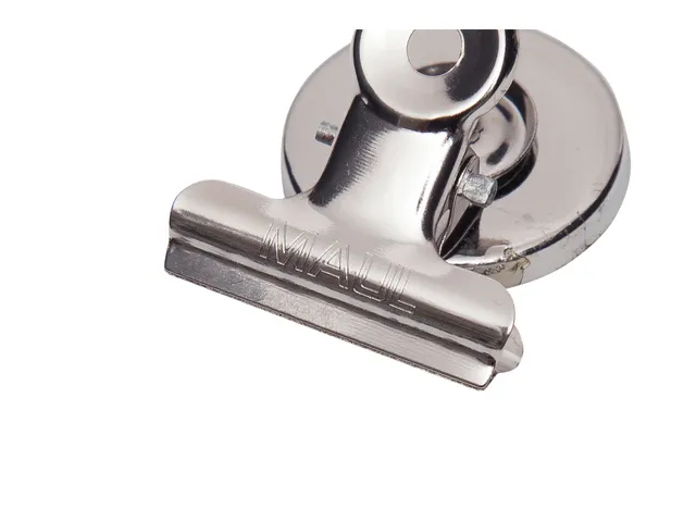 Papierklem MAUL Bulldog met magneet 30mm capaciteit 10mm zilver