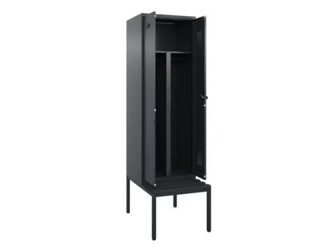 PBM-locker met bank,HxBxD 2120x600x815mm,2vak,vak B 300mm,draaigrendel