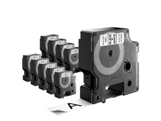 Labeltape Dymo 45803 LabelManager D1 polyester 19mm zwart op wit - 20