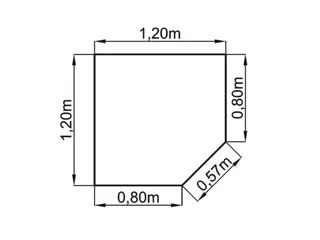 koppelelement voor bureau,HxBxD 650-850x800x800mm,blad wit,hoekig - 2