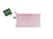 etui DIN PVC-vrij pastelroze transparant met ritssluiting