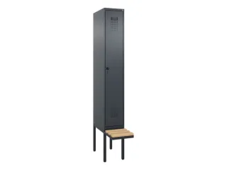 locker met bank,HxBxD 2120x300x815mm,1vak,vak B 300mm,draaigrendel - 3