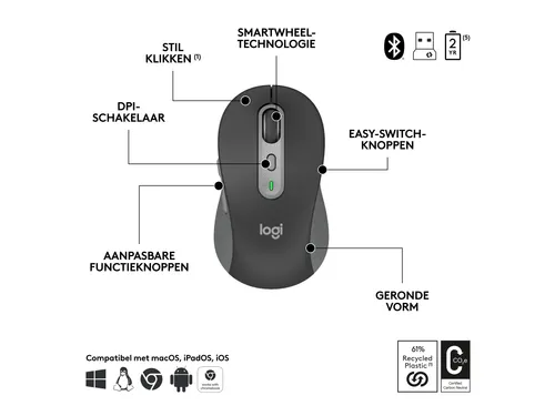 Logitech MK950 Toetsenbord Azerty FR Signature Slim en muis