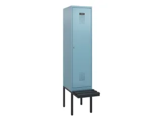 locker met bank,HxBxD 1950x400x815mm,1vak,vak B 400mm,cilinderslot - 2