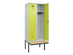 locker met bank,HxBxD 2120x800x815mm,2vak,vak B 400mm,cilinderslot