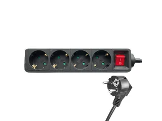 Stekkerdoos BRASQ 4 voudig 1.4 meter zwart - 5