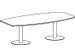 Vergadertafel Vatvorm Hxbxd 72x240x80/120cm Lichtgrijs Frame Ral9006