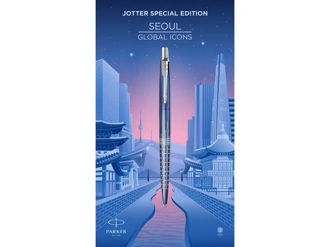 Stylo bille Parker Jotter Edition spéciale Seoul Blue CT Medium