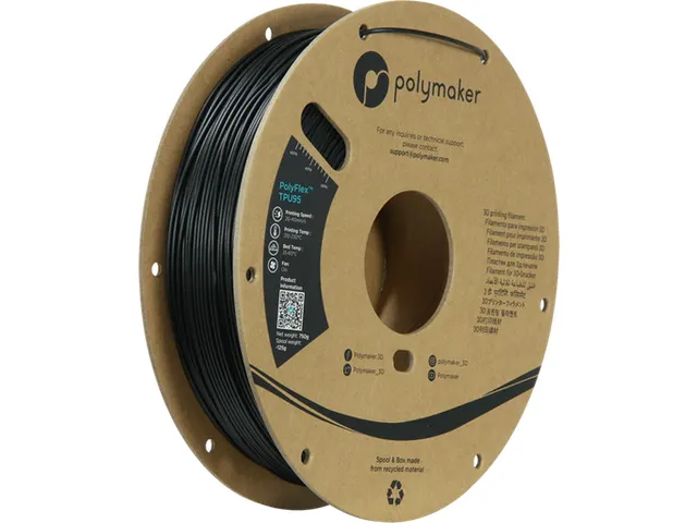 TPU-95A 1,75mm zwart 0,75kg PolyFlex 3D Filament