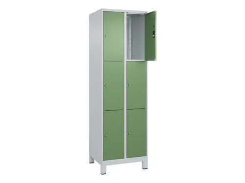 lockerkast,HxBxD 1950x600x500mm,2x3vakken,vak B 300mm,cil.-slot,voeten