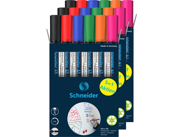 Boardmarker Schneider Maxx 290 2-3mm rond assorti doos 5+1 gratis