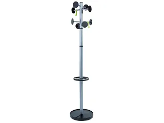 Stan 3 designkapstok zwart met 8 haken 175 cm met paraplubak - 1