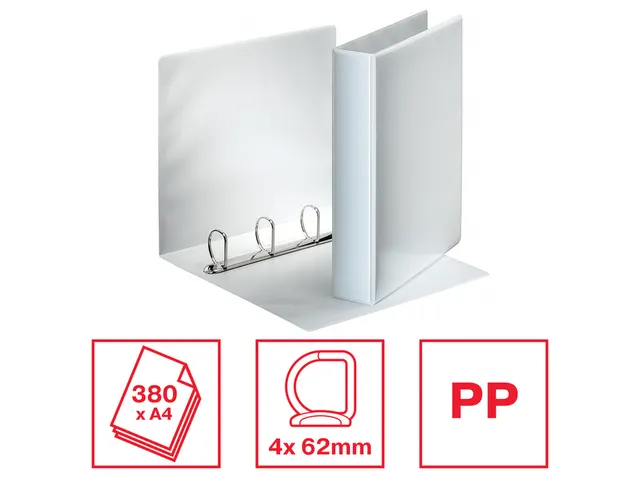 Presentatie Ringband Esselte 4 rings A4 40mm D-mech Panorama Wit