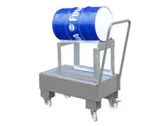 verrijdbare opvangbak,v. 1x60l vat,opvangvol. 61l,HxBxD 1075x500x940mm