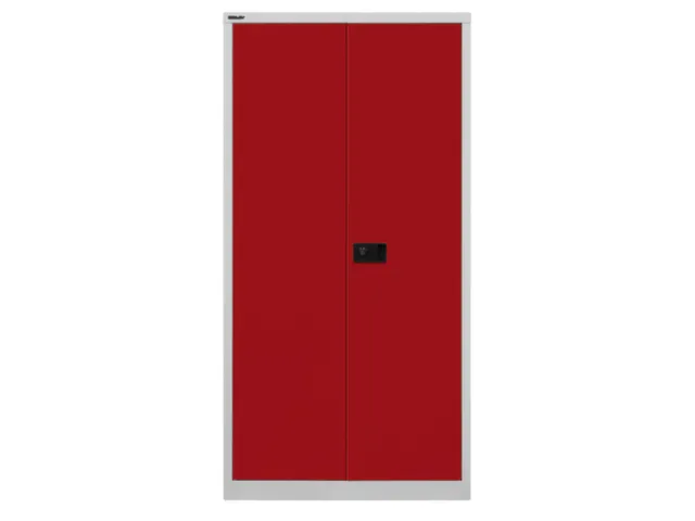 kantoorkast openslaande deuren HxBxD 1806x914x400mm Stalen Grijs Rood