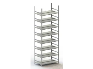 Schroefstelling Basisveld Ral7035 2500x1004x604mm 8legborden 80kg - 1