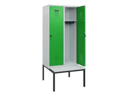 locker met bank,HxBxD 1950x800x815mm,2vak,vak B 400mm,draaigrendel