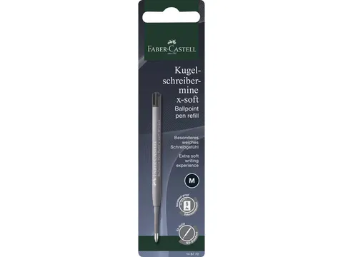 Balpenvulling Faber-Castell M zwart X-soft op blister