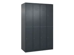dubbeldekse locker,HxBxD 1850x1200x500mm,4x2vak.,vak B 300mm,cil.-slot
