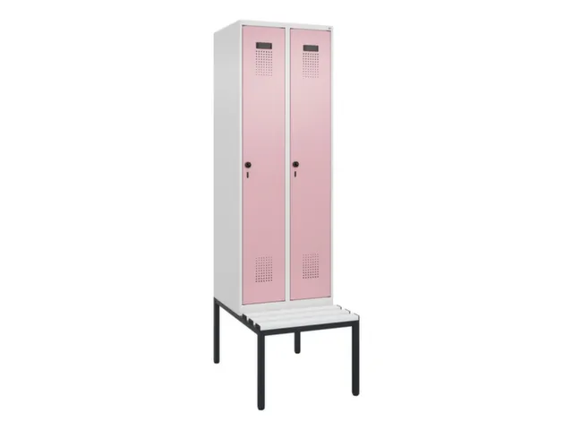 locker met bank,voor scheiding van kleding,HxBxD 2120x600x815mm,2vak