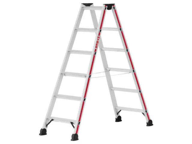 trapladder,beide zijden,2x7treden,Stand H 1,12m,balk L 1,79m,aluminium