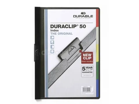 Klemmap Duraclip 50 index zwart A4