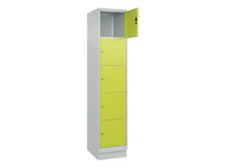 lockerkast,HxBxD 1950x400x500mm,1x5vakken,vak B 400mm,cil.-slot,sokkel - 1