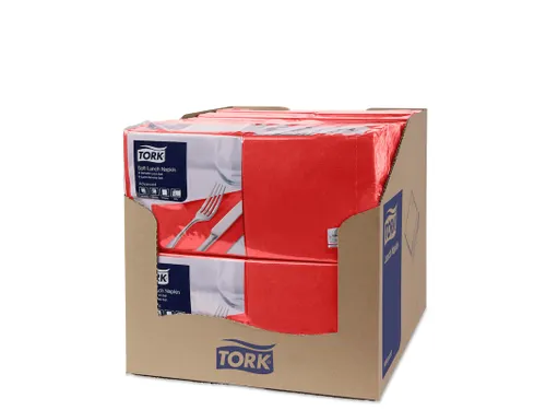 Tork 477861 Soft Lunchservet Advanced Rood 33x33cm