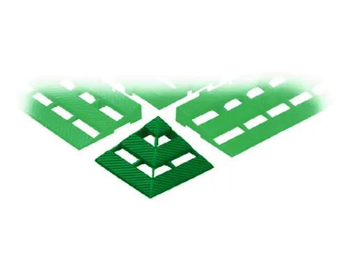 Hoekstuk Hd-pe Lxbxh 110x110x25mm Groen