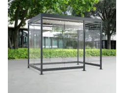 rokersoverkapping,HxBxD 2510x3180x2165mm,wanden EVG,dak trapeziumplaat
