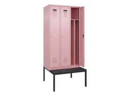 locker met bank,voor scheiding van kleding,HxBxD 2120x900x815mm,3vak