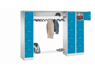 personeelsgarderobe draaigr. 1950x2550x500mm 3x5 vakken 400mm RAL5012 - 1