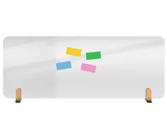 Bureauscherm Elements doorzichtig 60x160cm Houder