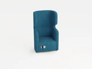 fauteuil,1-zits,geluidabsorberend,stof blauw,HxBxD 1330x860x760mm - 2