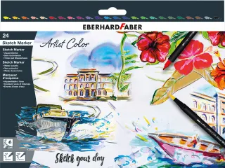 Sketch marker Eberhard Faber 24 stuks assorti kleuren - 1
