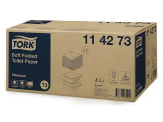 Toiletpapier Tork 114273 T3 zacht gevouwen premium 2-laags - 1
