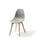 stapelstoel,4voeten lichtbruin,zitschaal PP grijs