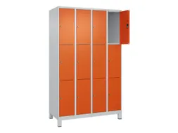 lockerkast,HxBxD 1950x1200x500mm,4x3vakken,vak B 300mm,cil.-slot