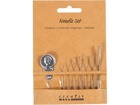Naaldenset Creativ Company blister à 8 delen zilver