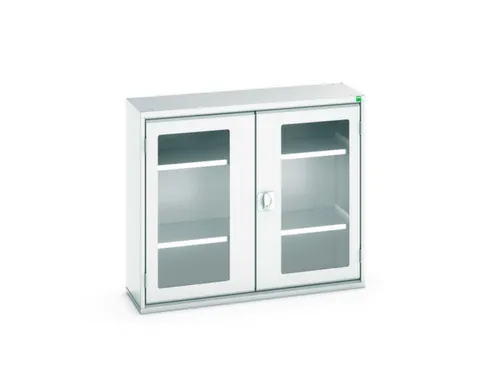 vitrinekast 900x1050x350mm 2xStalen bodem romp RAL7035 front RAL7035