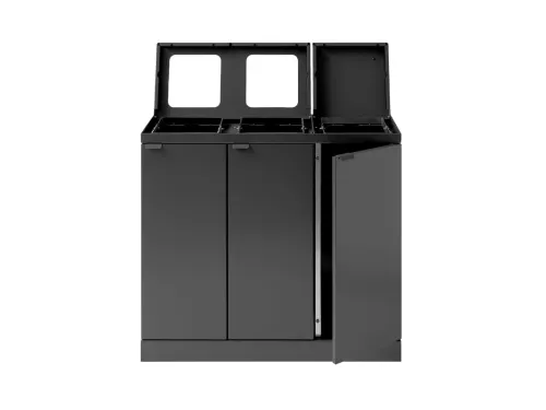 Bica Basic 887 Afvalscheidingsunit 3x45 liter Antraciet