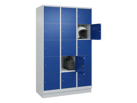 lockerkast,HxBxD 1950x1200x500mm,3x5vakken,vak B 400mm,cil.-slot