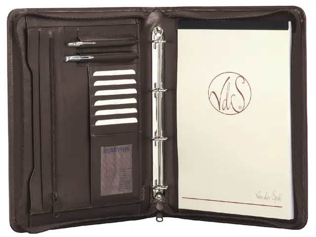 Schrijfmap Economy A4 Licht Generfd Ring+rits Bruin