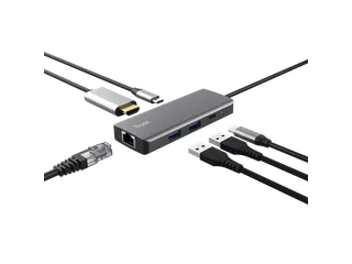 Adapter Trust Dalyx 6-in-1 USB-C multipoort grijs - 3