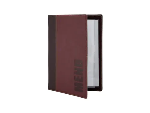 Menukaart Securit Trendy A5 2 tas wijnrood lederlook