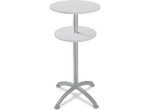 Statafel Stalen 4-Poots H 112cm Lichtgrijs Onderstel Alu Zilver