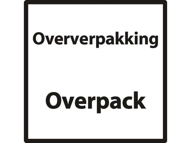 Etiket OVERVERPAKKING/OVERPACK 1000 etiketten per rol 100x100mm